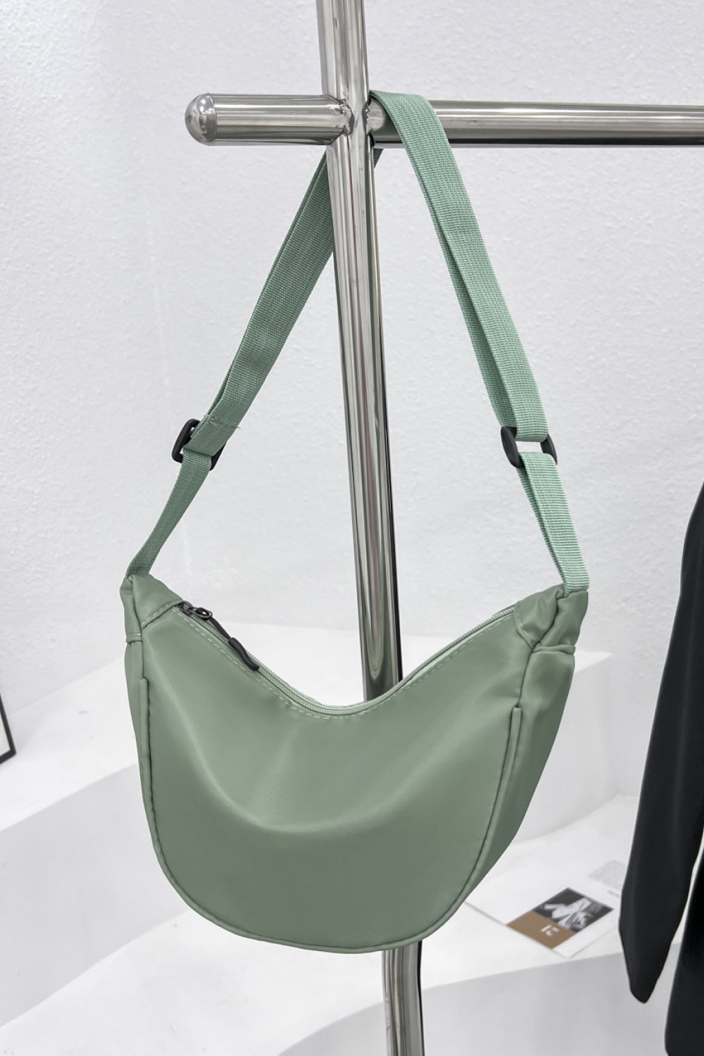 Light Gray Nylon Sling Bag Sentient Beauty Fashions Apparel & Accessories
