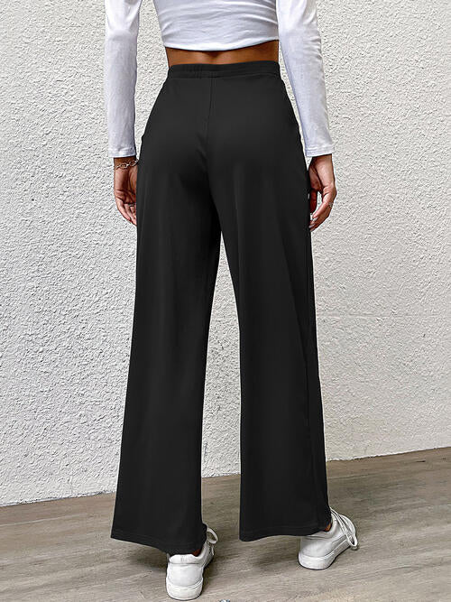 Gray High Waist Straight Pants Sentient Beauty Fashions Apparel &amp; Accessories