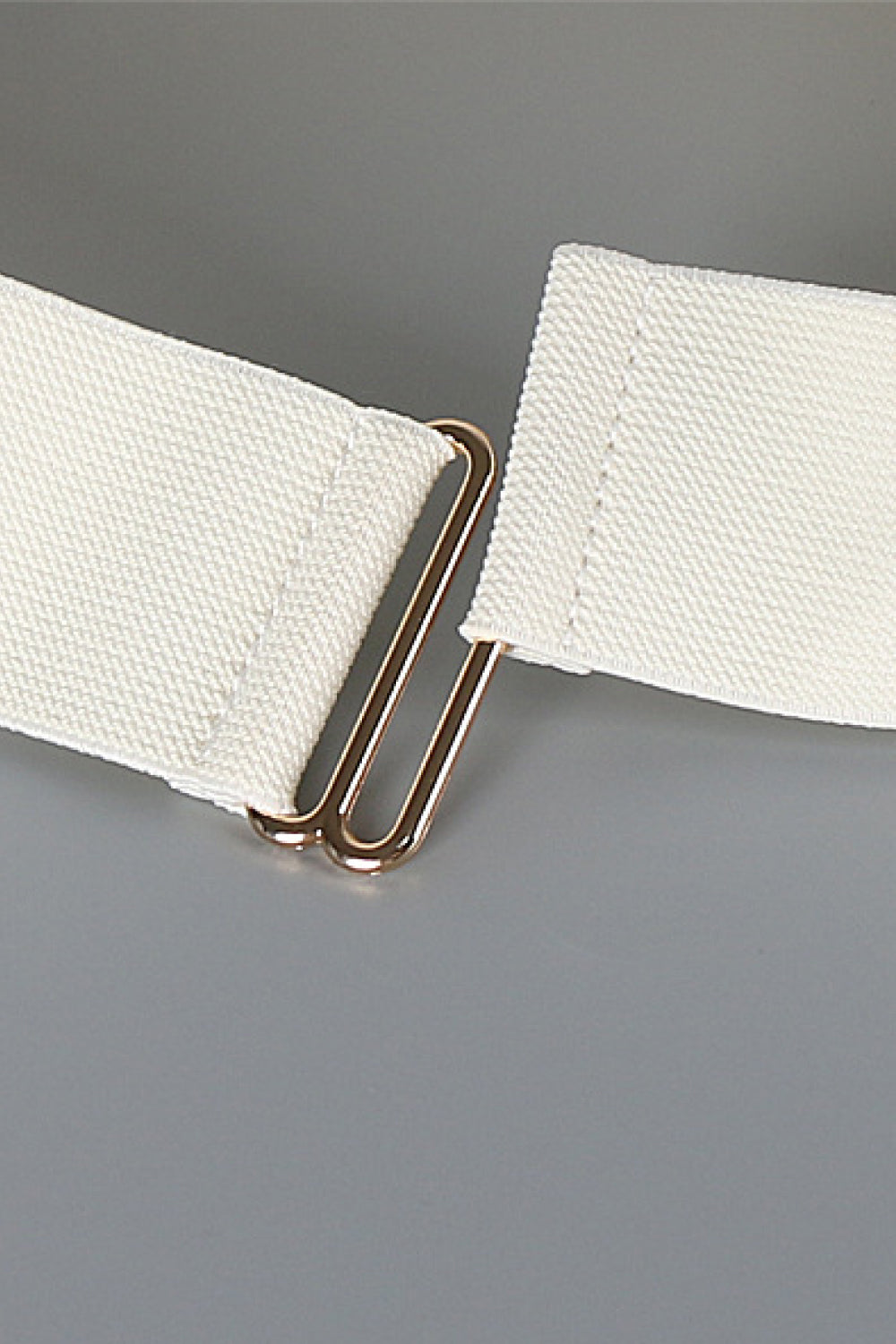 Slate Gray PU Leather Wide Elastic Belt