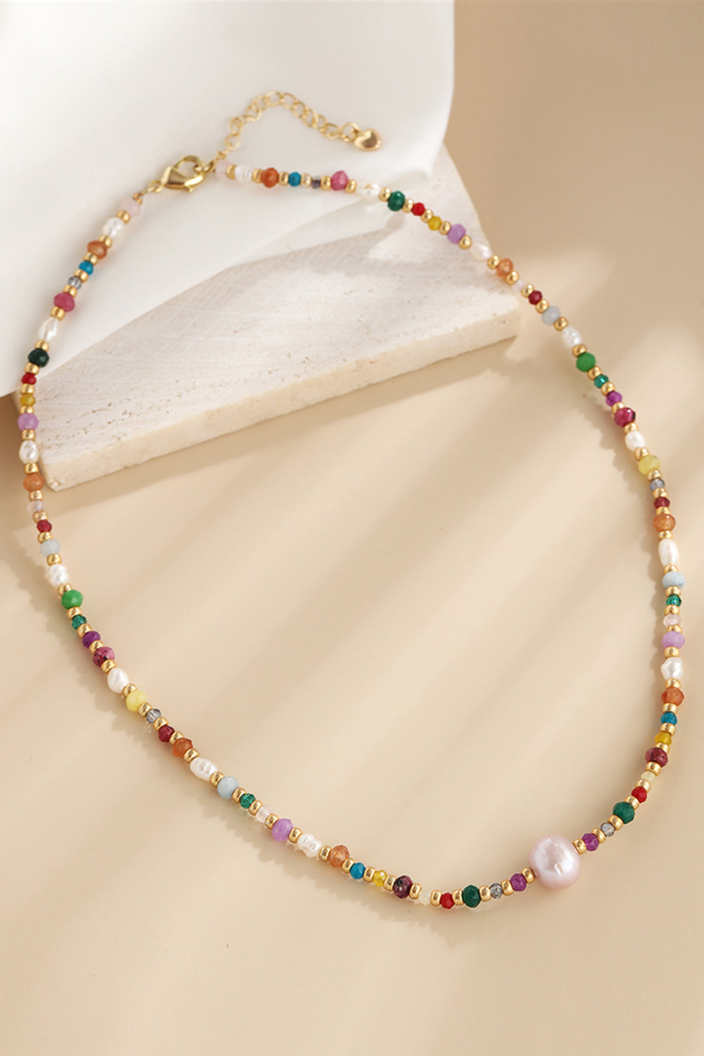 Wheat Multicolored Bead Necklace Sentient Beauty Fashions jewelry