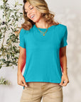 Light Sea Green Basic Bae Full Size Round Neck Short Sleeve T-Shirt