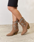 Light Gray Forever Link Rhinestone Detail Cowboy Boots Sentient Beauty Fashions Shoes