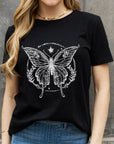 Tan Simply Love Full Size Butterfly Graphic Cotton Tee Sentient Beauty Fashions Apparel & Accessories