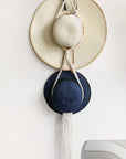 Light Gray Macrame Triple Hat Hanger Sentient Beauty Fashions Home Decor