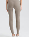 Light Gray Wide Waistband Sport Leggings Sentient Beauty Fashions Apparel & Accessories