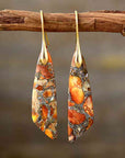 Dim Gray Gold-Plated Copper Dangle Earrings Sentient Beauty Fashions earrings