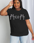 Gray Simply Love Full Size Cat Graphic Cotton Tee Sentient Beauty Fashions Apparel & Accessories