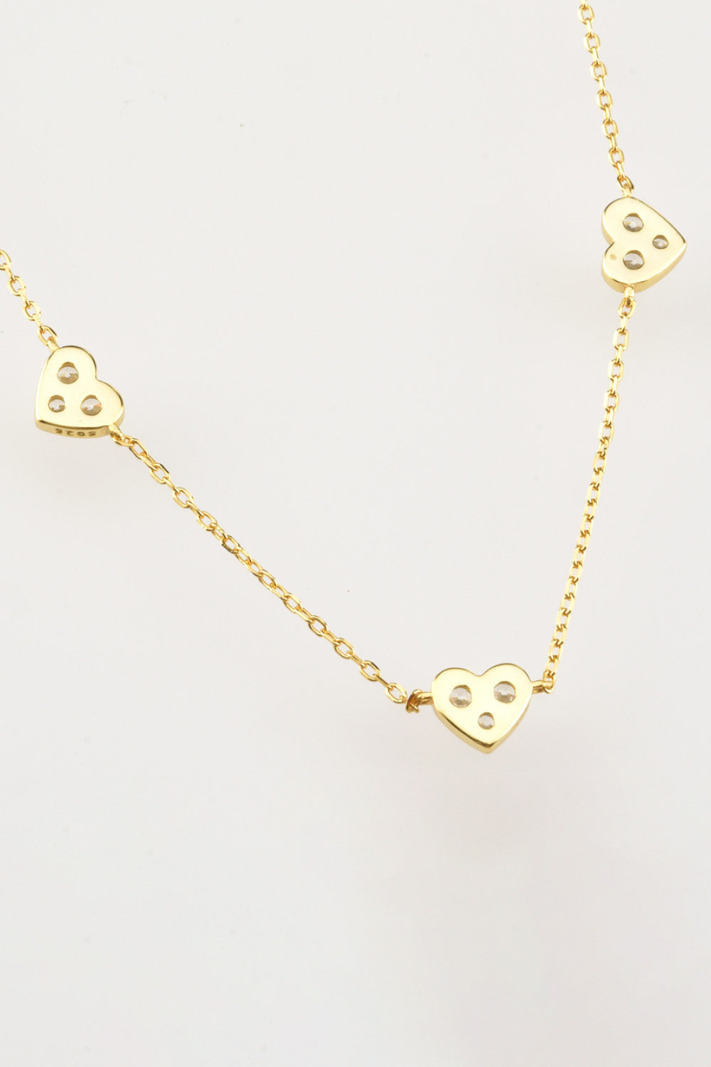 Beige Inlaid Zircon Heart Necklace Sentient Beauty Fashions jewelry
