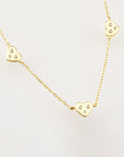 Beige Inlaid Zircon Heart Necklace Sentient Beauty Fashions jewelry