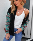 Gray Printed Button Up Collared Neck Jacket