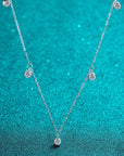 Light Sea Green Moissanite Rhodium-Plated Necklace Sentient Beauty Fashions jewelry