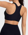 Black Wide Strap Cropped Sport Tank