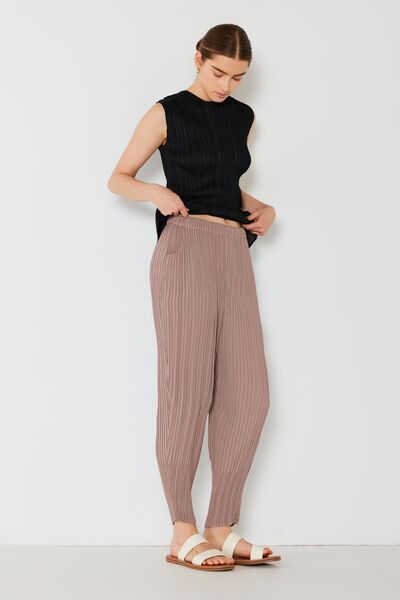 Light Gray Marina West Swim Pleated Relaxed-Fit Slight Drop Crotch Jogger Sentient Beauty Fashions Apparel &amp; Accessories
