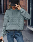 Dim Gray Basic Style Long Sleeve Hoodie Sentient Beauty Fashions Apparel & Accessories