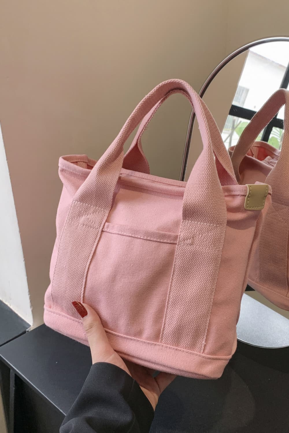 Rosy Brown Small Canvas Handbag Sentient Beauty Fashions Apparel & Accessories
