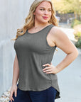 Light Gray Basic Bae Full Size Round Neck Tank Sentient Beauty Fashions Apparel & Accessories