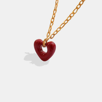 White Smoke Titanium Steel Heart Pendant Necklace Sentient Beauty Fashions Apparel &amp; Accessories