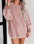 Gray Round Neck Dropped Shoulder Sweatshirt