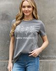 Light Slate Gray Simply Love GROW POSITIVITY Graphic Cotton Tee Sentient Beauty Fashions