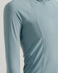 Light Slate Gray Hooded Long Sleeve Active T-Shirt Sentient Beauty Fashions Apparel & Accessories