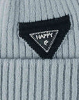 Dark Gray HAPPY Contrast Beanie