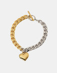 White Smoke Chain Heart Charm Bracelet Sentient Beauty Fashions jewelry