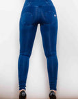 Midnight Blue Baeful High Waist Zip Up Skinny Long Jeans Sentient Beauty Fashions Apparel & Accessories