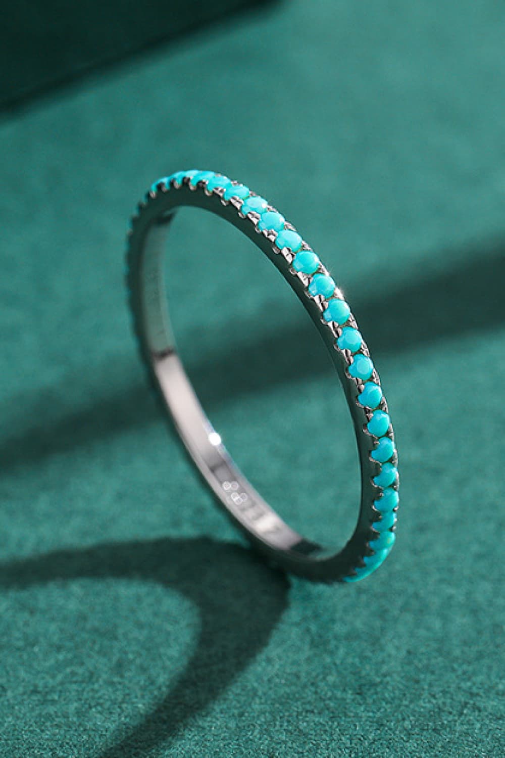 Sea Green 925 Sterling Silver Artificial Turquoise Ring Sentient Beauty Fashions jewelry