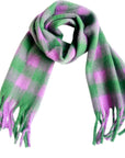 Light Slate Gray Plaid Fringe Detail Polyester Scarf Sentient Beauty Fashions Apparel & Accessories