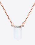 White Smoke Natural Moonstone Chain-Link Necklace Sentient Beauty Fashions Jewelry