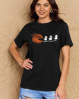 Tan Simply Love Full Size Jack-O'-Lantern Graphic Cotton Tee Sentient Beauty Fashions Apparel & Accessories