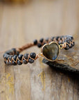 Rosy Brown Handmade Heart Shape Natural Stone Bracelet Sentient Beauty Fashions jewelry