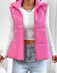 Light Gray Zip Up Collared Vest Sentient Beauty Fashions Apparel & Accessories