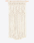 White Smoke Macrame Bohemian Hand Woven Fringe Wall Hanging Sentient Beauty Fashions Home Decor