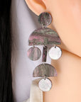 Gray Geometrical Shape Acrylic Dangle Earrings Sentient Beauty Fashions jewelry