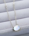 Gray Geometric Moonstone Pendant Necklace Sentient Beauty Fashions jewelry