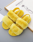 Gray Faux Fur Open Toe Slippers Sentient Beauty Fashions slippers