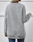 Gray FELIZ NAVIDAD Round Neck Drop Shoulder Sweatshirt