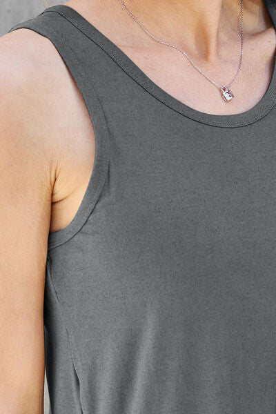 Dim Gray Basic Bae Full Size Round Neck Tank Sentient Beauty Fashions Apparel & Accessories