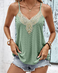 Rosy Brown Contrast Eyelet Cami Top Sentient Beauty Fashions Apparel & Accessories