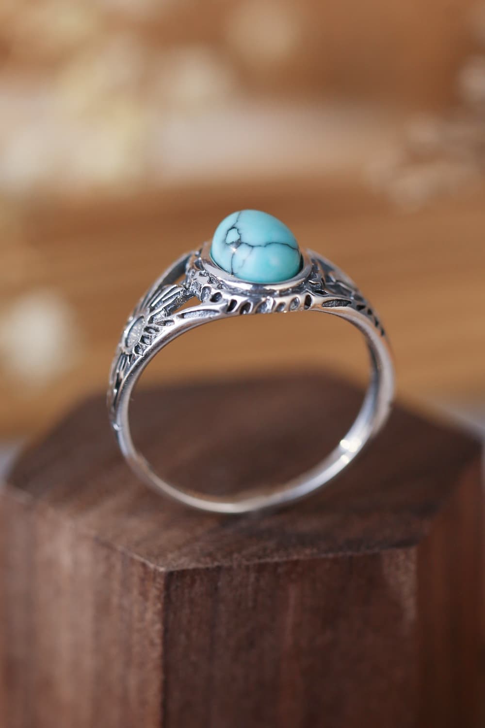 Dim Gray Turquoise 925 Sterling Silver Ring Sentient Beauty Fashions rings