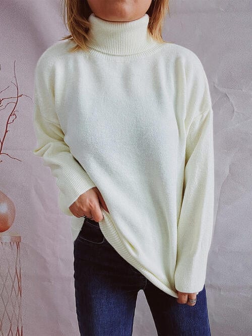 Dark Gray Turtleneck Long Sleeve Sweater Sentient Beauty Fashions Apparel & Accessories