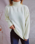 Dark Gray Turtleneck Long Sleeve Sweater