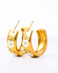 Goldenrod Stainless Steel 18K Gold Plated Ring Shape C-Hoop Earrings Sentient Beauty Fashions jewelry