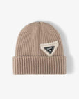 Beige HAPPY Contrast Beanie