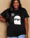 Tan Simply Love Full Size BOO Graphic Cotton Tee Sentient Beauty Fashions Apparel & Accessories