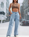 Gray Pocketed Long Jeans Sentient Beauty Fashions Apparel & Accessories