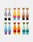White Smoke Triple-Layer Tassel Dangle Earrings Sentient Beauty Fashions jewelry