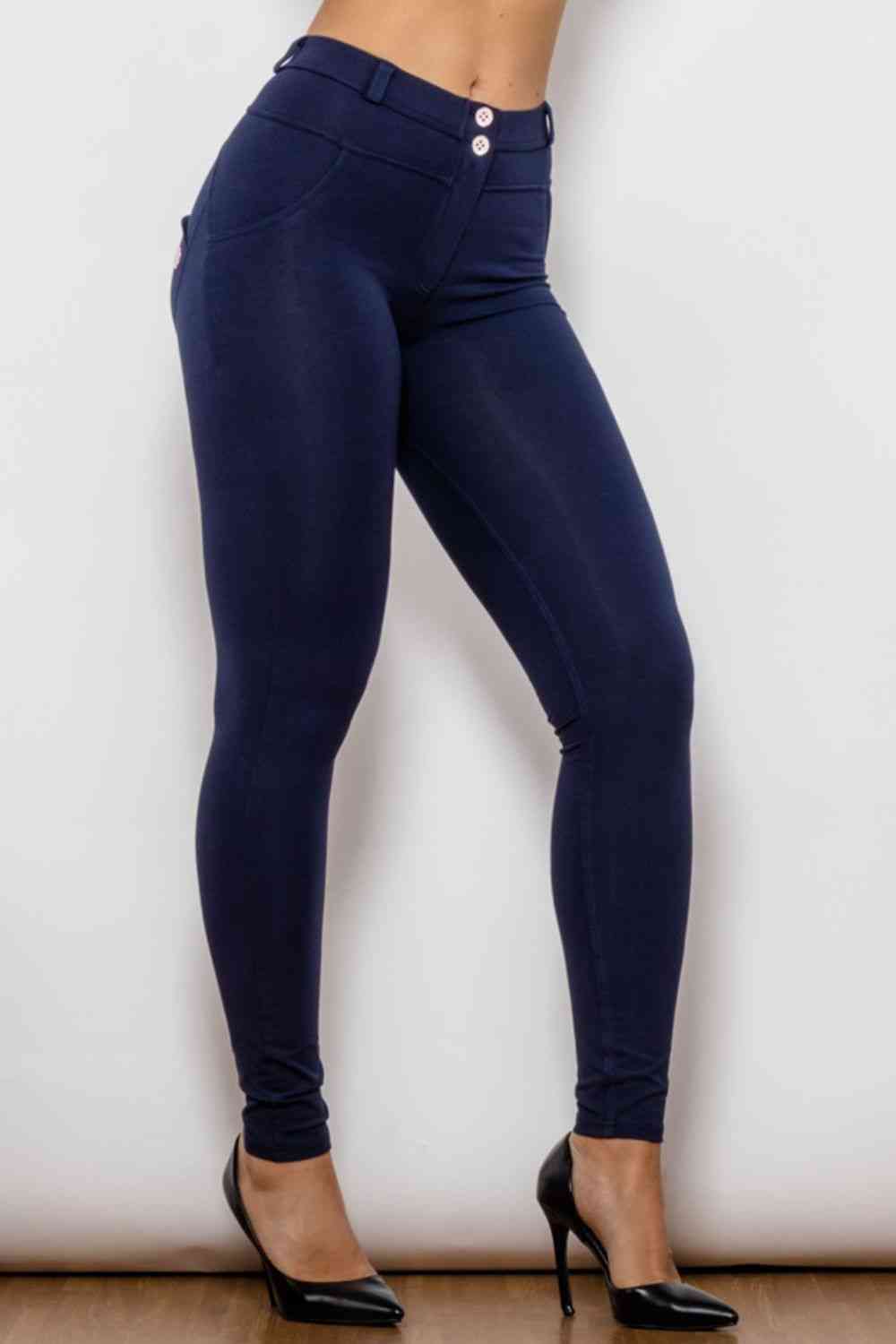 Black Baeful Buttoned Skinny Long Jeans Sentient Beauty Fashions Apparel &amp; Accessories