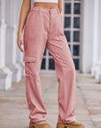 Rosy Brown Straight Denim Cargo Pants Sentient Beauty Fashions Apparel & Accessories